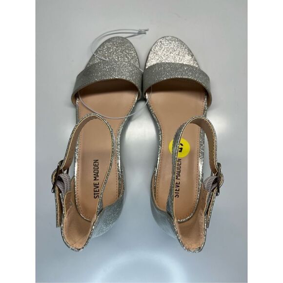 Steve Madden JFriday Ankle Strap Glitter Sandals, Women's Size 5M (H7) - Picture 11 of 11